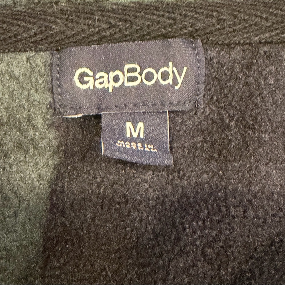 ✅ GapBody medium microfleece sweater top shirt crewneck soft thermal plaid check - Picture 3 of 6